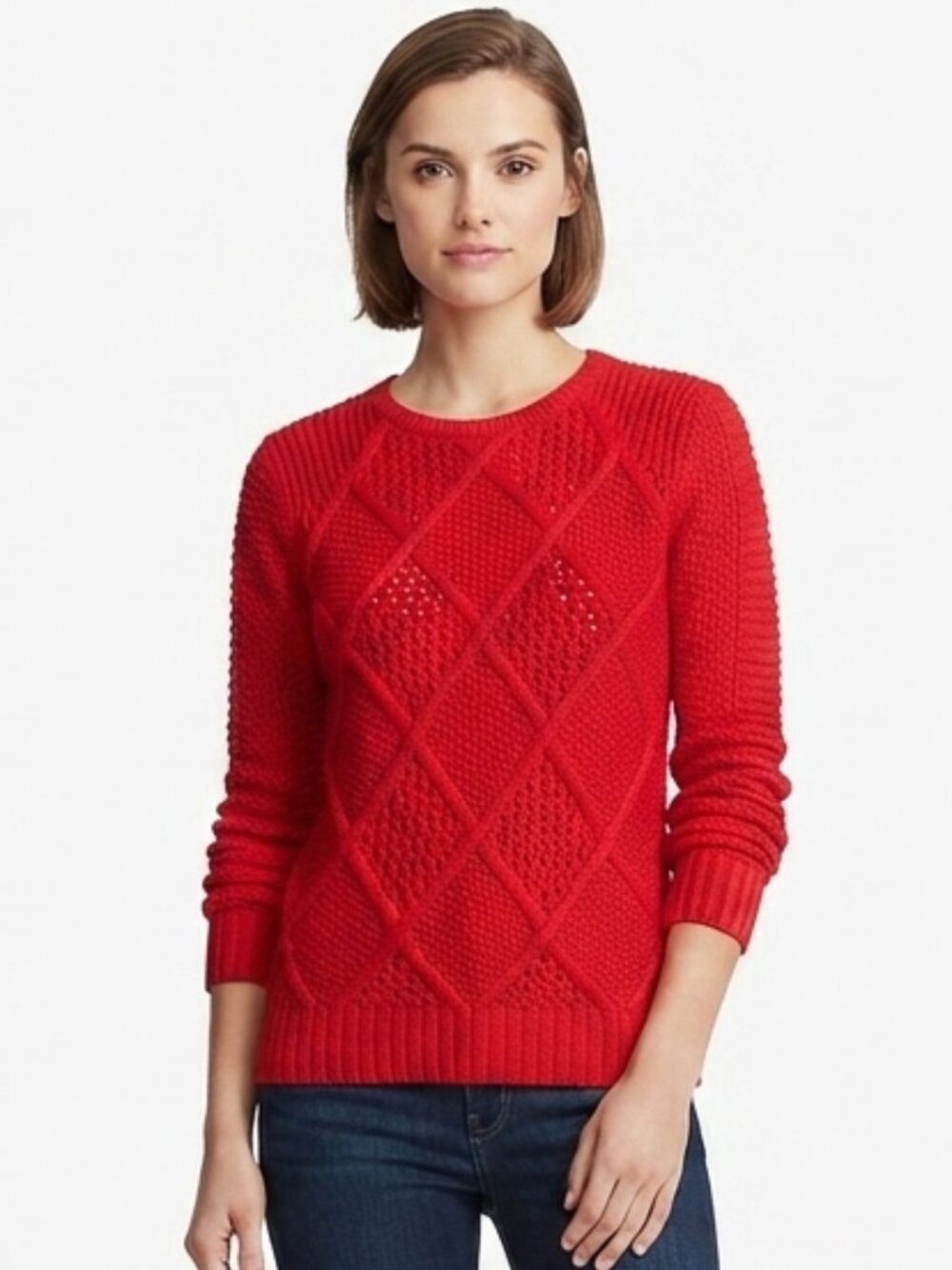 American Eagle Outfitters Diamond Pattern Relaxed Fit Knit Sweater- Sz. Sm